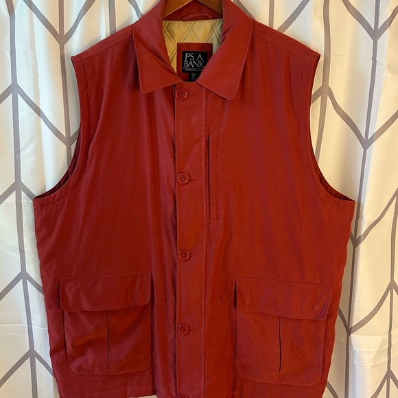 Jos. A. Bank Red Vest Sleeveless Utility - Picture 1 of 5